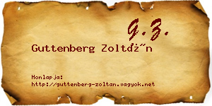 Guttenberg Zoltán névjegykártya
